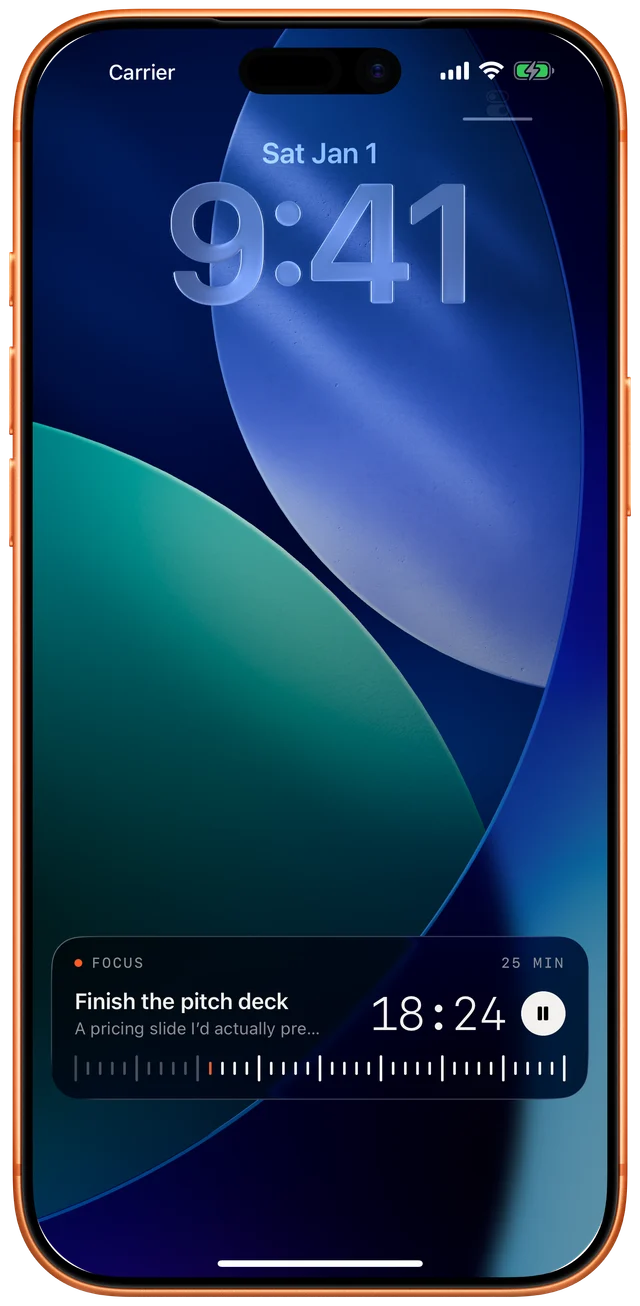 The timer on the Lock Screen